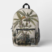 アンティークトロピカルバナナツリーフォレスト | ヴィンテージボット プリントバックパック (正面)