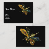 アンティークトンボの宝石 ,ブラック 名刺 (正面/裏面)