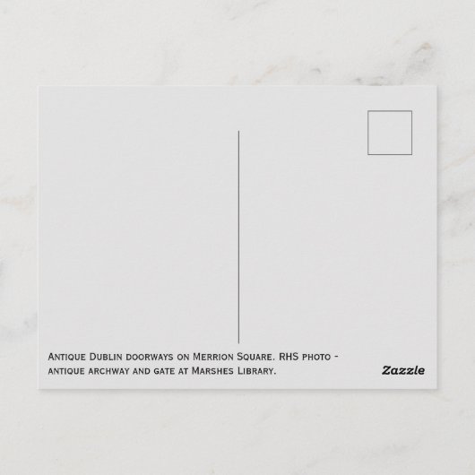 アンティークドアウェイズコラージュ、ダブリンからの挨拶 ポストカード (裏面)