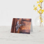 アンティークドアハンドル古い出入り口空白のノート カード (黄色い花)