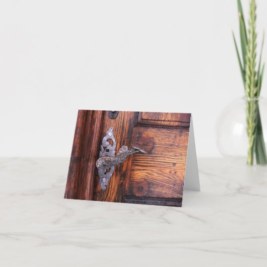 アンティークドアハンドル古い出入り口空白のノート カード (正面)