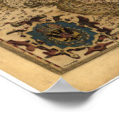 アンティークドイツの地図オルテリアス・アトラス ポスター (角)