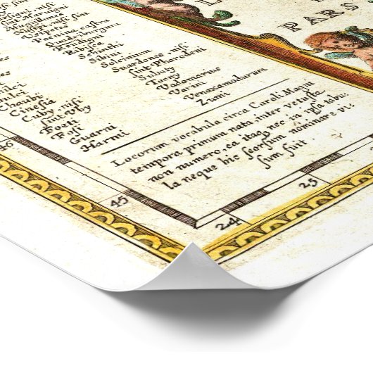 アンティークドイツの地図c.1657 ポスター (角)