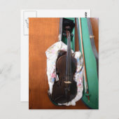 アンティークドイツバイオリン ポストカード (正面/裏面)