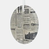 アンティークドイツ新聞広告1917 ガラスオーナメント (正面左)