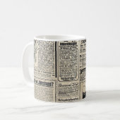 アンティークドイツ新聞広告1917 コーヒーマグカップ (正面左)