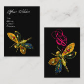 アンティークドラゴンフライジュエルモノグラム ブラック 名刺 (正面/裏面)