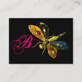 アンティークドラゴンフライジュエルモノグラム ブラック 名刺 (裏面)