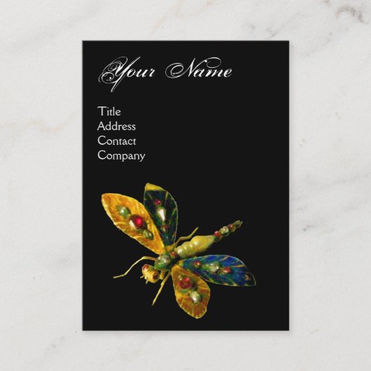 アンティークドラゴンフライジュエルモノグラム ブラック 名刺 (正面)