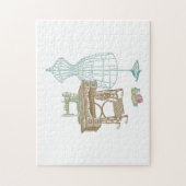 アンティークドレスメーカーキットヴィンテージ裁縫イラストレーション ジグソーパズル (縦)