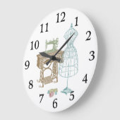 アンティークドレスメーカー型枠キットヴィンテージ裁縫机 ラージ壁時計 (傾斜)