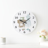 アンティークドレスメーカー型枠キットヴィンテージ裁縫机 ラージ壁時計 (ホーム)