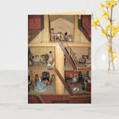 アンティークドールハウスカード – カスタマイズ可能 カード (黄色い花)