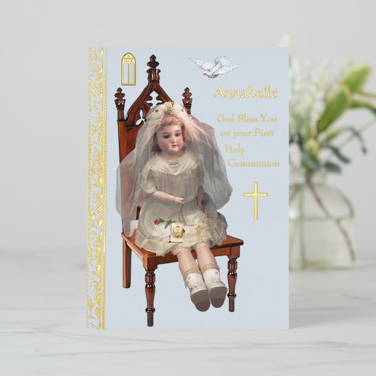 アンティークドール第1連飾フォイルカード 箔シーズンカード (立ち正面)