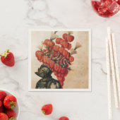 アンティークナイトのヘルメット、ドラゴン スタンダードカクテルナプキン (インサイチュ)