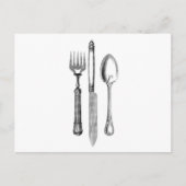アンティークナイフのフォークとスプーンコンボ装飾 ポストカード (正面)