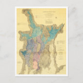 アンティークナラガンセットベイロードアイランドの地図 ポストカード (正面)