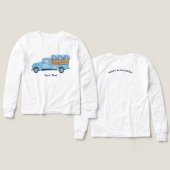 アンティークナンタケットの水彩ブルートラックとアジサイ (デザイン 正面&背面)