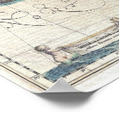 アンティークニューイングランド，ニューヨークの地図 ポスター (角)