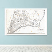 アンティークニューヨークの地図 キャンバスプリント (インサイチュ (ウッドフロア))