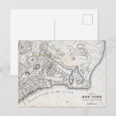 アンティークニューヨークの地図 ポストカード (正面/裏面)