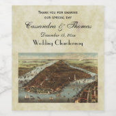 アンティークニューヨークシティマップ#2 動揺して BG B ワインラベル (シングルラベル)