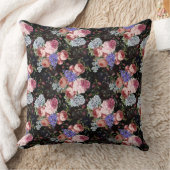 アンティークノスタルジックレッドテバラとライラック クッション (ブランケット)