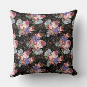 アンティークノスタルジックレッドテバラとライラック クッション (裏面)