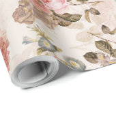 アンティークノスタルジックレッドテバラパターンセピア ラッピングペーパー (ロールコーナー)