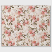 アンティークノスタルジックレッドテバラパターンセピア ラッピングペーパー (フラット)