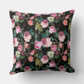 アンティークノスタルジックレッドテバラパターンブラック クッション (裏面)