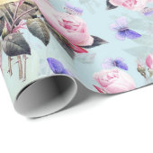 アンティークノスタルジックレッドテバラパターンブルー ラッピングペーパー (ロールコーナー)