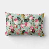 アンティークノスタルジックレッドテバラパターンミント ランバークッション (裏面)