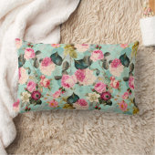 アンティークノスタルジックレッドテバラパターンミント ランバークッション (ブランケット)