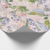 アンティークノスタルジックレッドテバラブークオンピンク ラッピングペーパー (角)