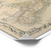 アンティークノバスコシアとニューファンドランドの地図 ポスター (角)