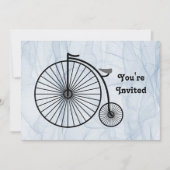 アンティークハイホイール自転車誕生日 招待状 (正面)