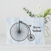 アンティークハイホイール自転車誕生日 招待状 (スタンド正面)
