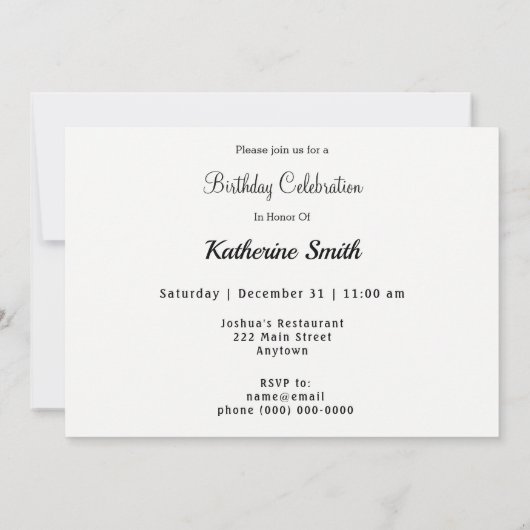 アンティークハイホイール自転車誕生日 招待状 (裏面)