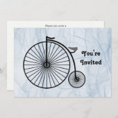 アンティークハイホイール自転車誕生日 招待状 (正面/裏面)