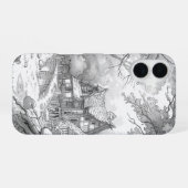 アンティークハウス柄iPhone 17用ケース - N iPhone 16ケース (裏面横)