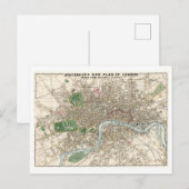 アンティークハガキの地図 ポストカード (正面/裏面)