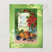 アンティークハッピーサンクスギビングはがきの複製 シーズンポストカード (正面)
