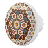 アンティークハニカムキルトパターン – フォークアートクレフティ セラミックノブ (右)