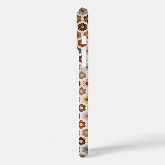 アンティークハニカムキルトパターン – フォークアートクレフティ Case-Mate iPhoneケース (裏面 / 左)