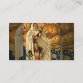 アンティークハロウィーンハロウィーンのカボチャのちょうちん衣装の女性 名刺 (裏面)