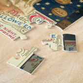 アンティークハロウィーンハロウィーンのカボチャのちょうちん ジグソーパズル (側面)