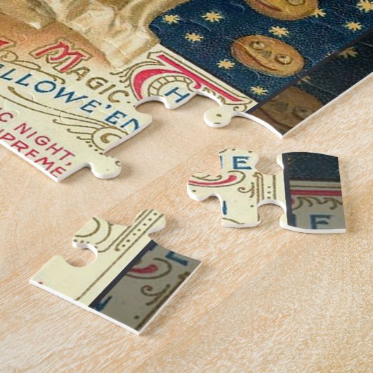 アンティークハロウィーンハロウィーンのカボチャのちょうちん ジグソーパズル (側面)