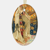 アンティークハロウィーンハロウィーンのカボチャのちょうちん セラミックオーナメント (左)