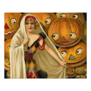 アンティークハロウィーンハロウィーンのカボチャのちょうちん ポスター